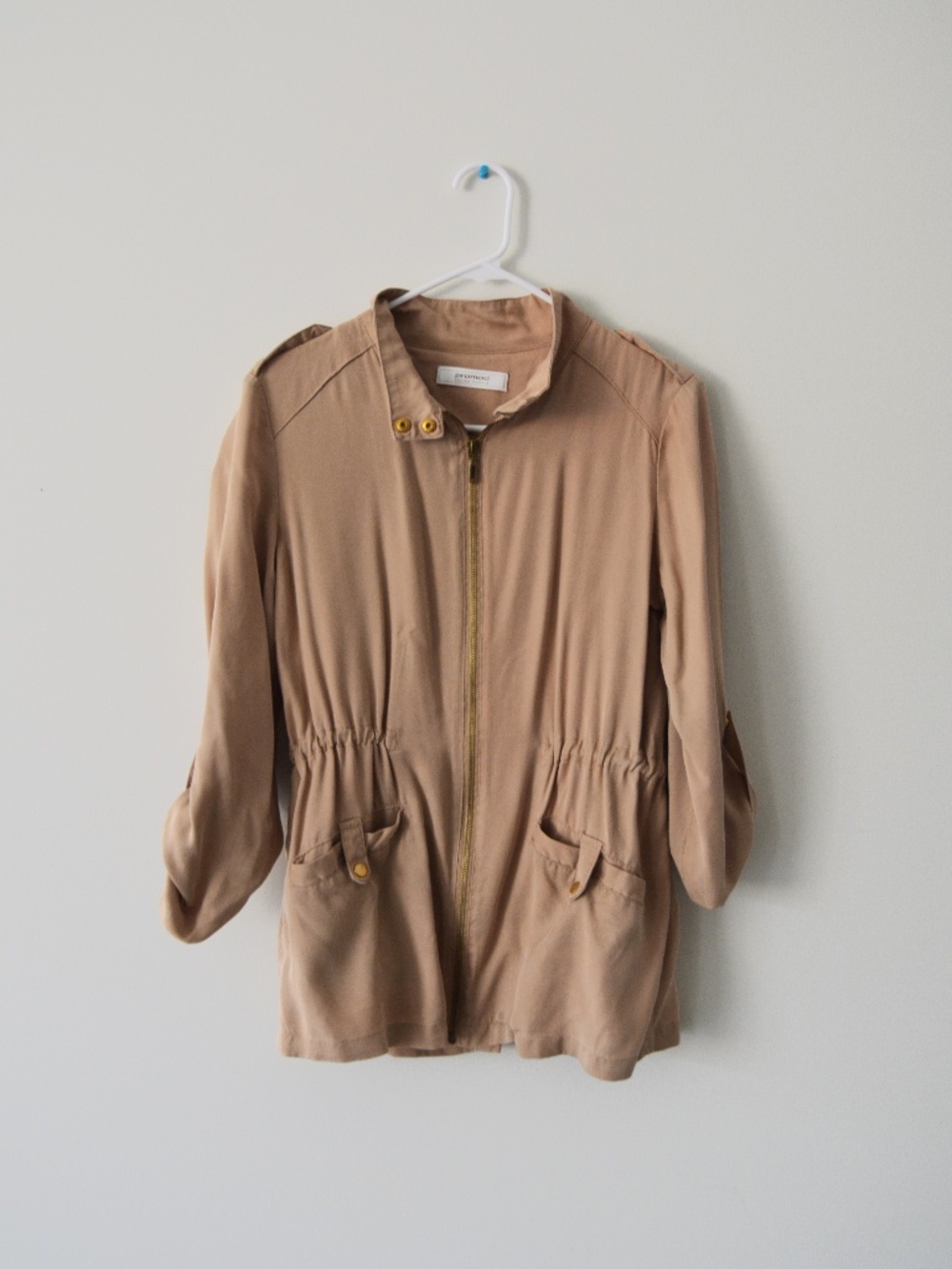 Camel Brown Zip-Up Lightweight Jacket